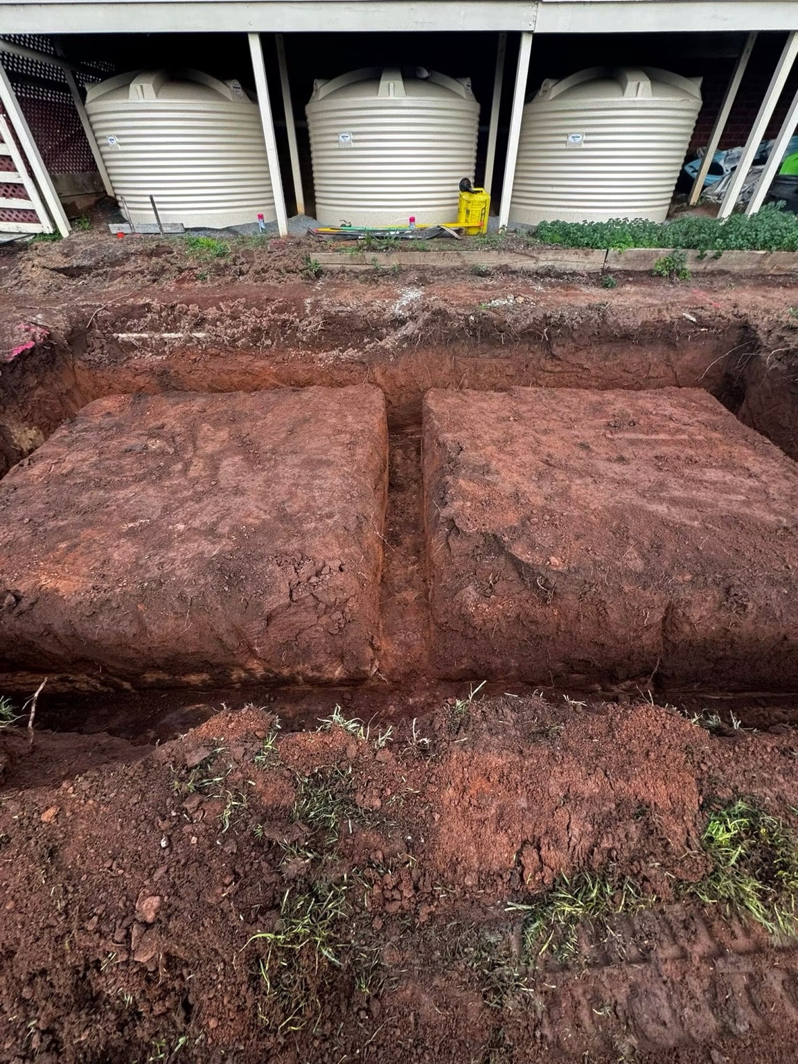 Excavation work completed near two rural water tanks